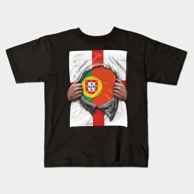 Portugal Flag English Flag Ripped - Gift for Portuguese From Portugal Kids T-Shirt by Country Flags